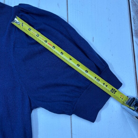Puff Balloon Sleeve Halogen Navy Blue Short Sleeve Sweater Nordstrom XL Mock - Picture 9 of 13